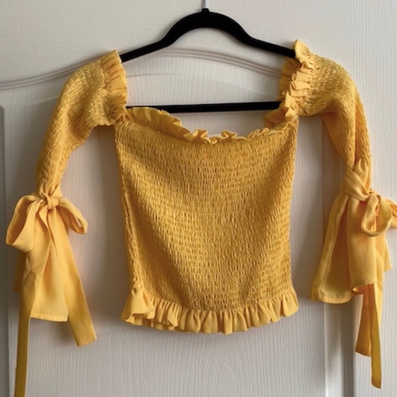 Tops - Yellow Smocked Top